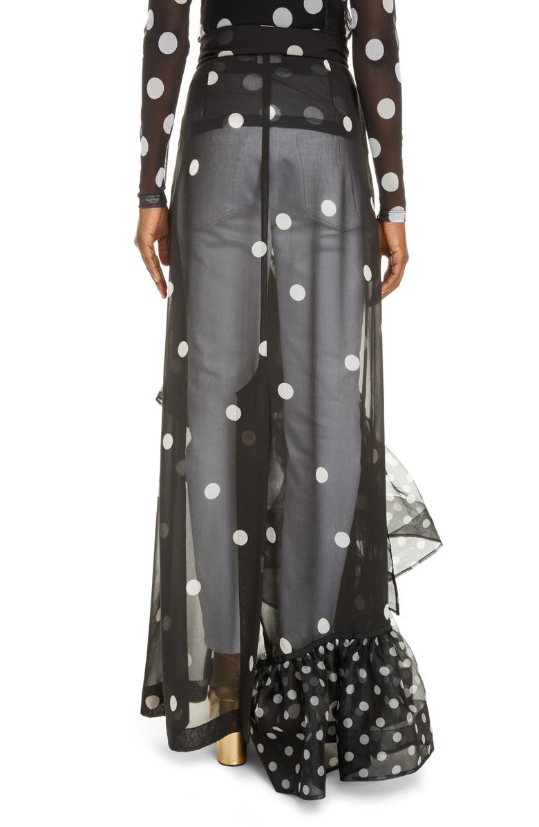 Dries Van Noten Sikar Dot Ruffle Sheer Maxi Skirt, Alternate, color, 