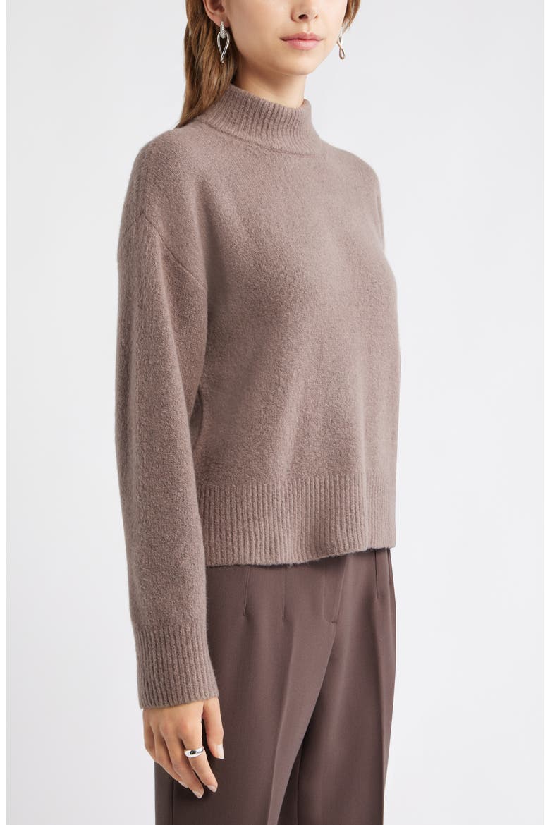 Boxy Mock Neck Sweater, Alternate, color, TAN DUSK