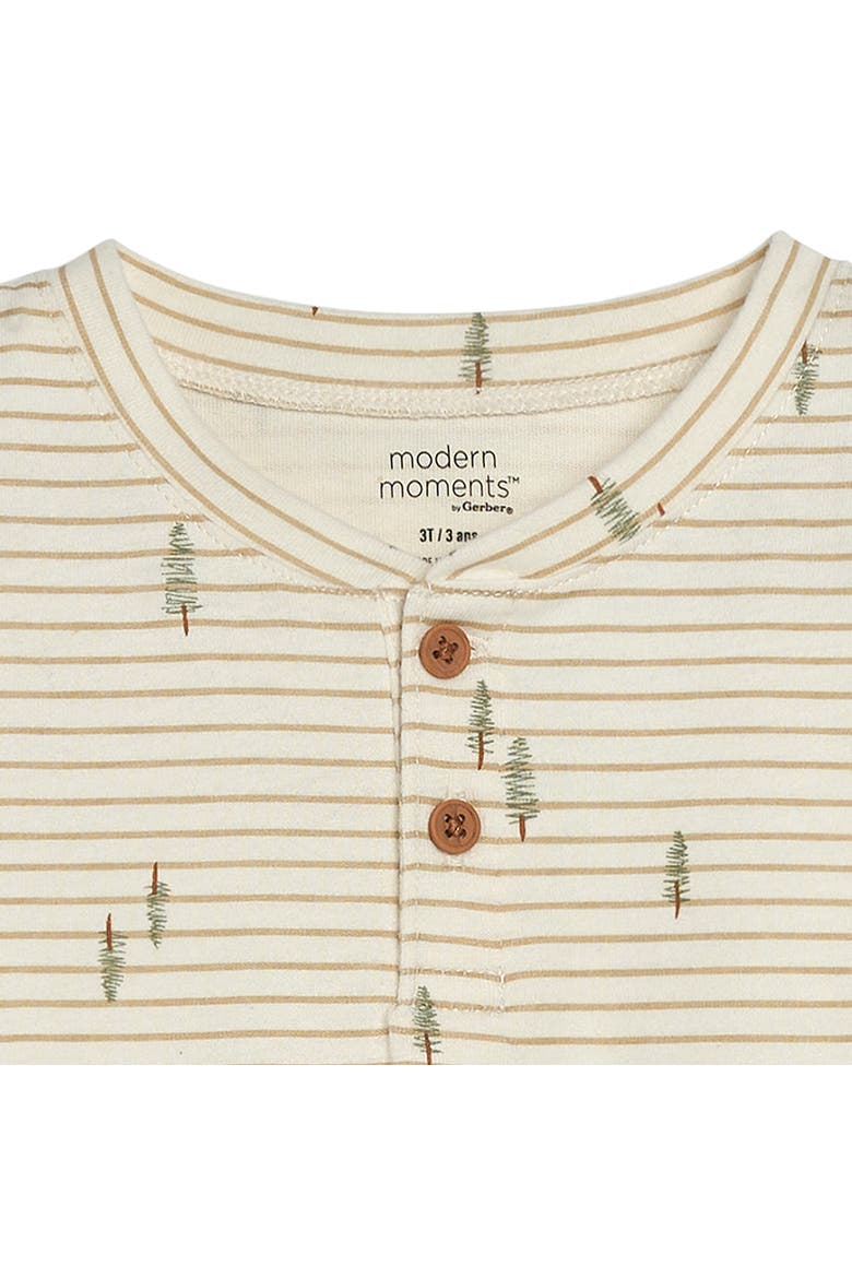 Henley Shirt & Pant Set, Alternate, color, Light Beige Trees