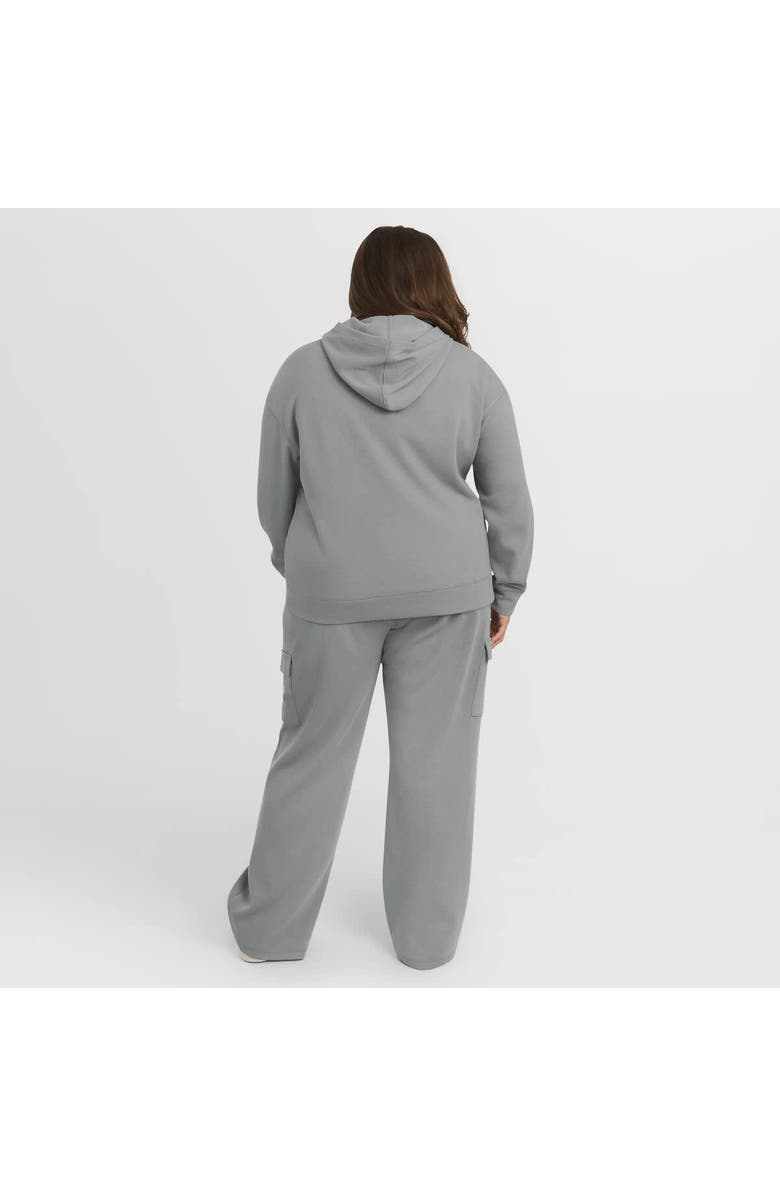 WEAR by Erin Andrews Women's WEAR by Erin Andrews Gray Chicago Cubs Plus Size Waffle-Knit Long-Sleeve Hoodie & Lounge Pant Set, Alternate, color, Gray