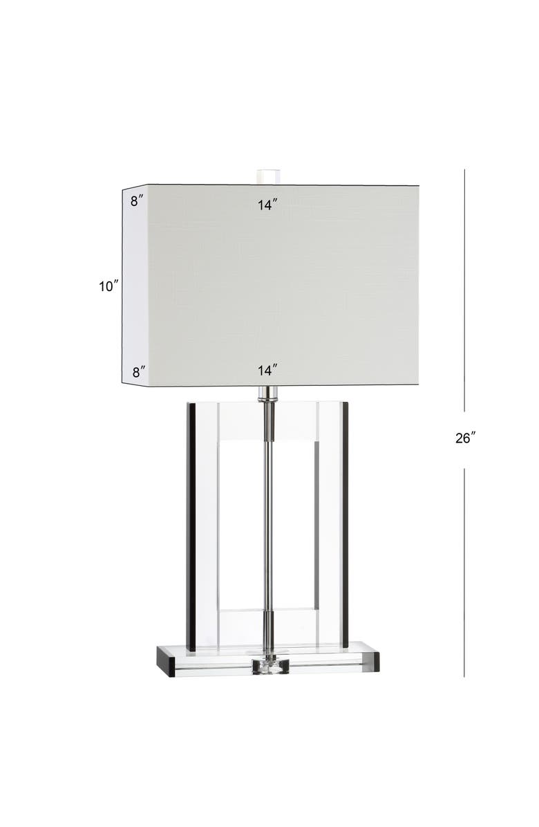 JONATHAN Y Parish 26" Crystal LED Table Lamp, Clear/Black, Alternate, color, Clear/Black