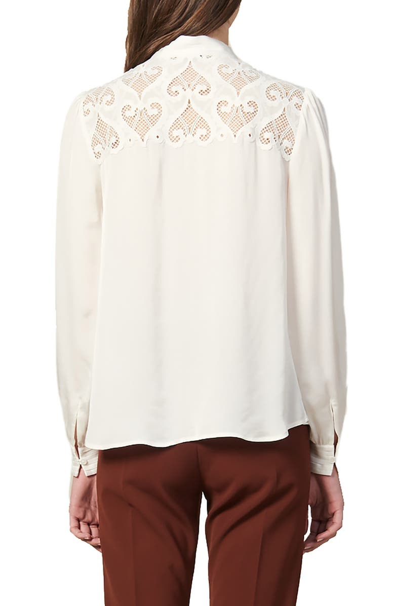 SANDRO Alina Lace Yoke Blouse, Alternate, color,