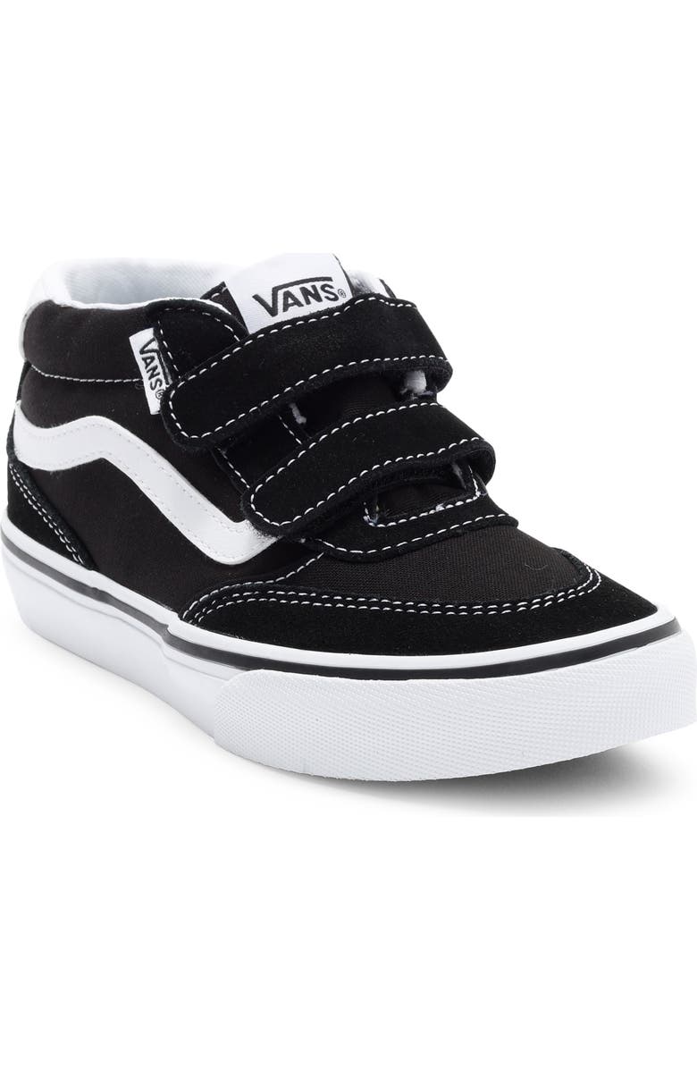 Vans Kids' Brooklyn Mid Top Sneaker, Main, color, Suede/Canvas Black/White