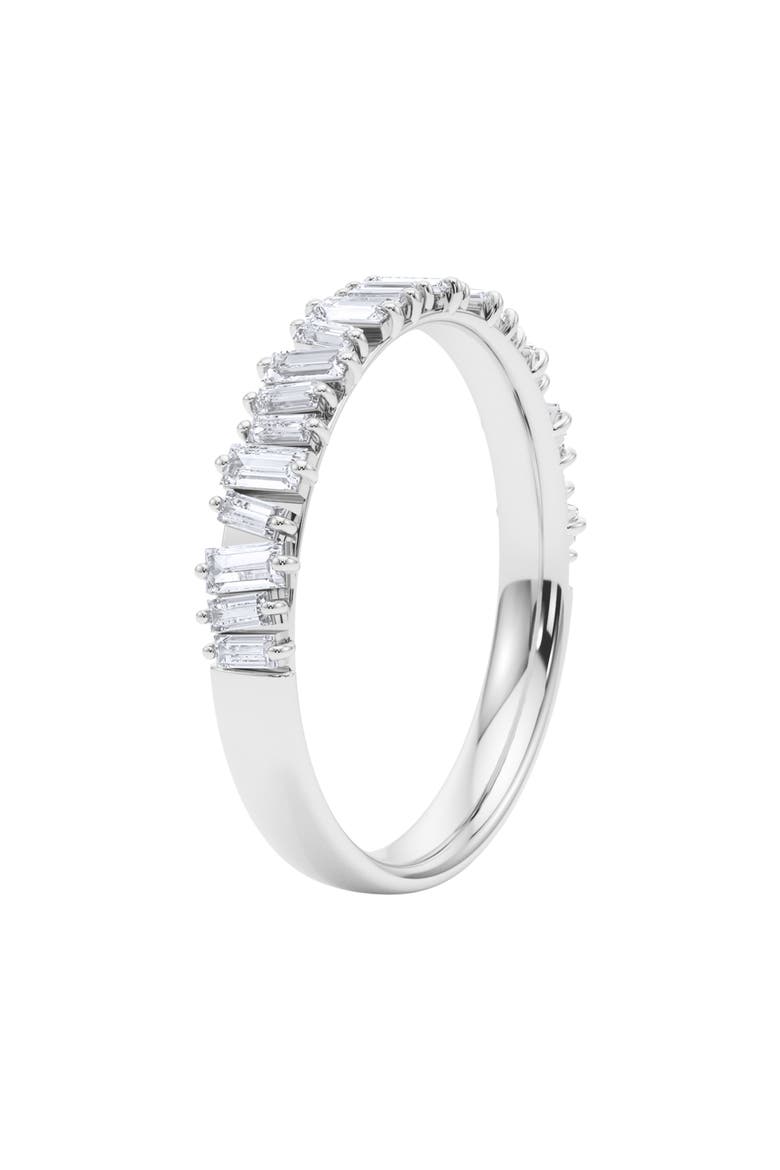 Lab Created Baguette Diamond Half Eternity Ring, Alternate, color, 18K WHITE GOLD