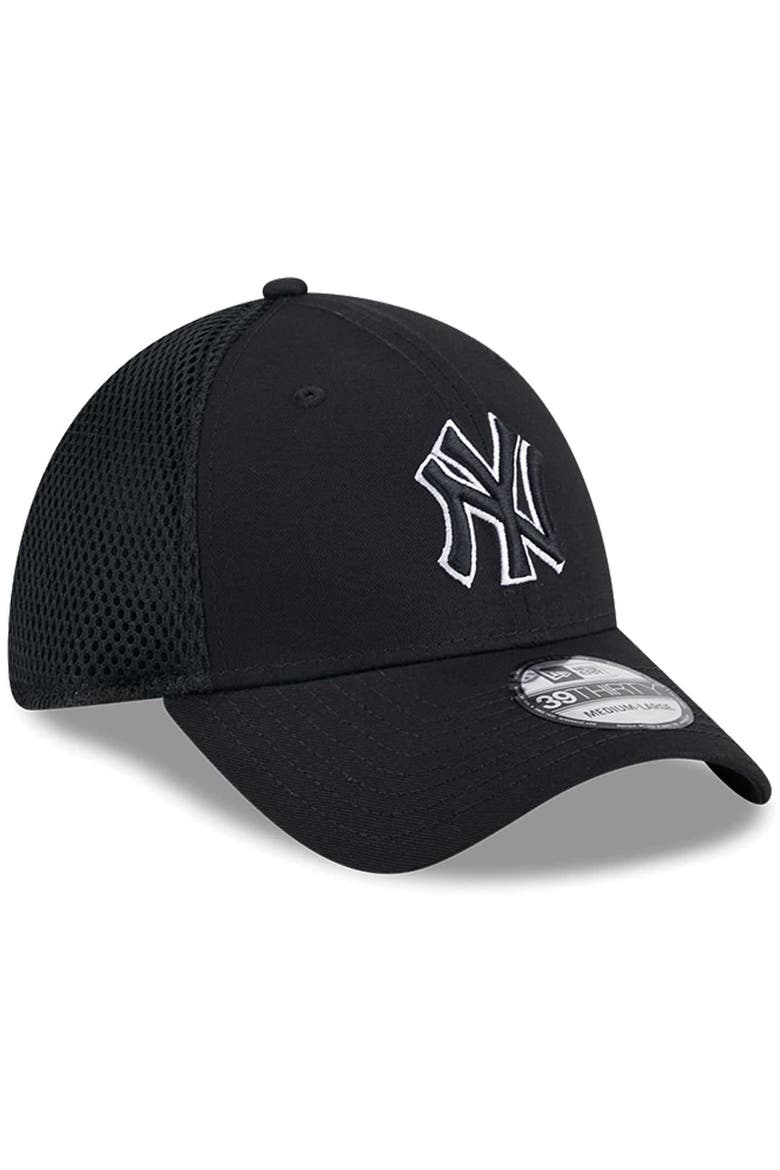 Men's New Era New York Yankees Evergreen Black & White Neo 39THIRTY Flex Hat, Alternate, color, Black