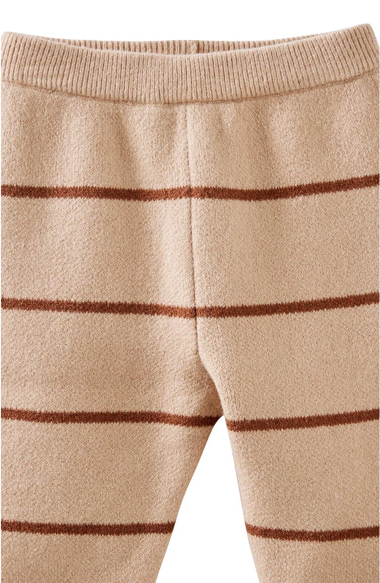 Cotton On Kids Organic Knit Legging, Alternate, color, Latte Cream Stripe