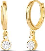 SHYMI Mini Bezel Drop Huggie Hoop Earrings