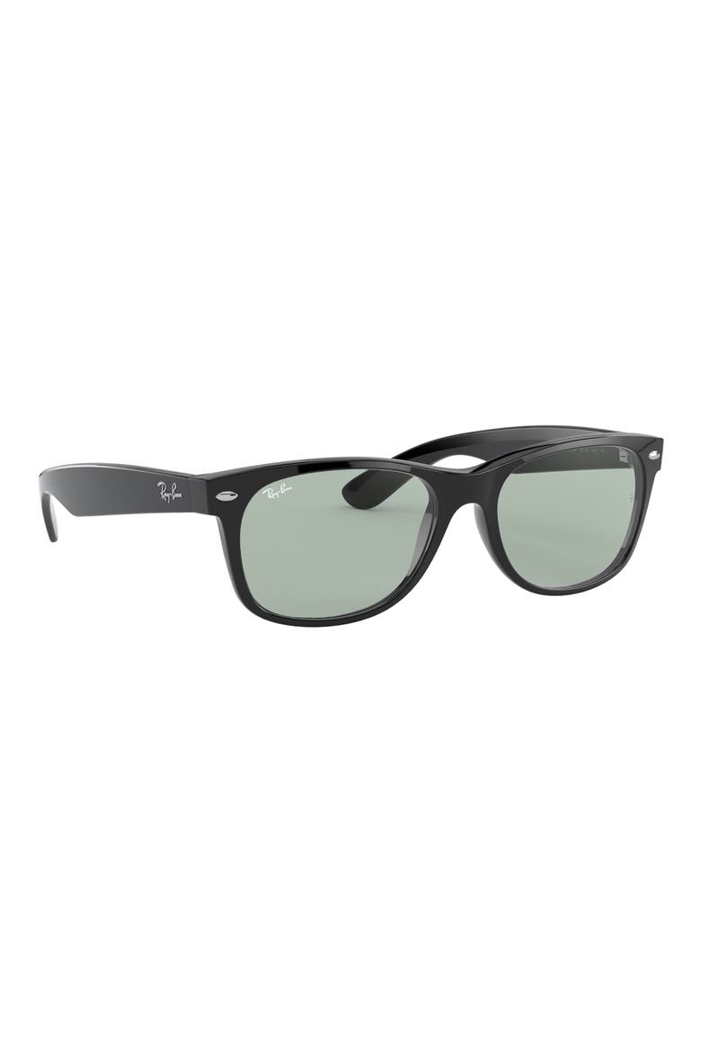 New Wayfarer 55mm Rectangular Sunglasses, Alternate, color, BLACK / LIGHT GREY