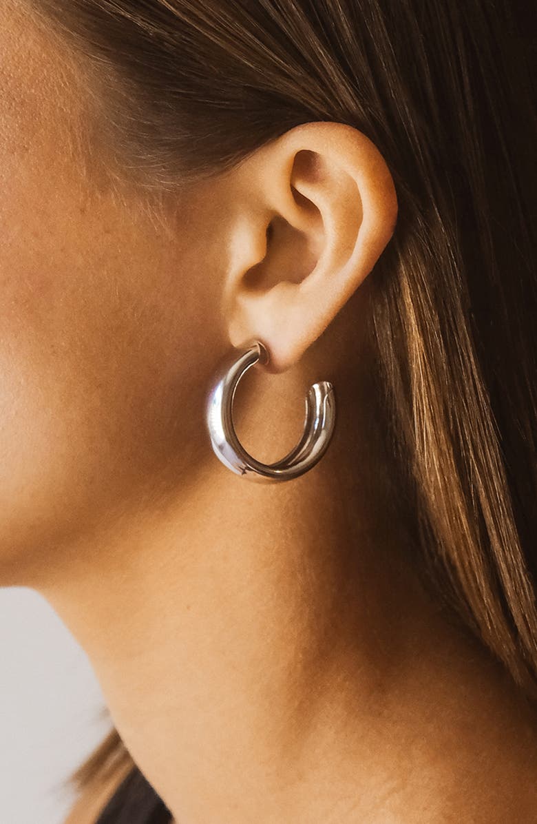 Sterling Forever Liviana Hoop Earrings, Alternate, color,