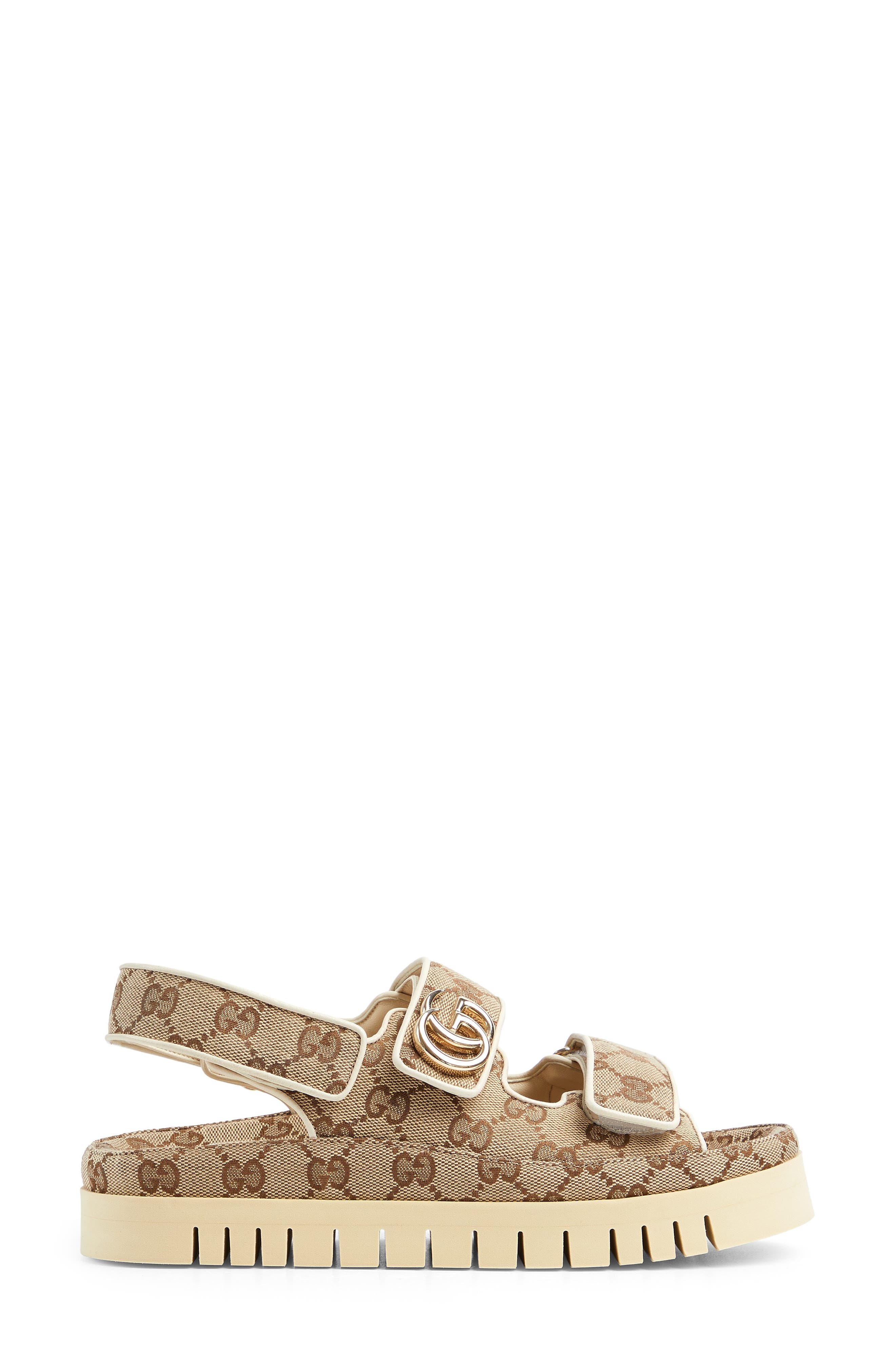 Gucci GG Canvas Slingback Sandal, Alternate, color, Beige