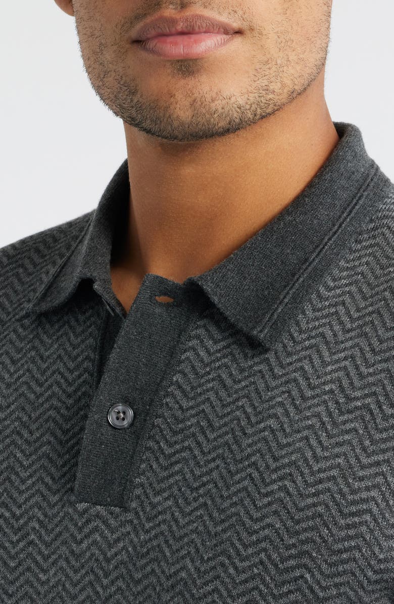 Rails Herrington Herringbone Polo Sweater, Alternate, color, Charcoal Herringbone Melange