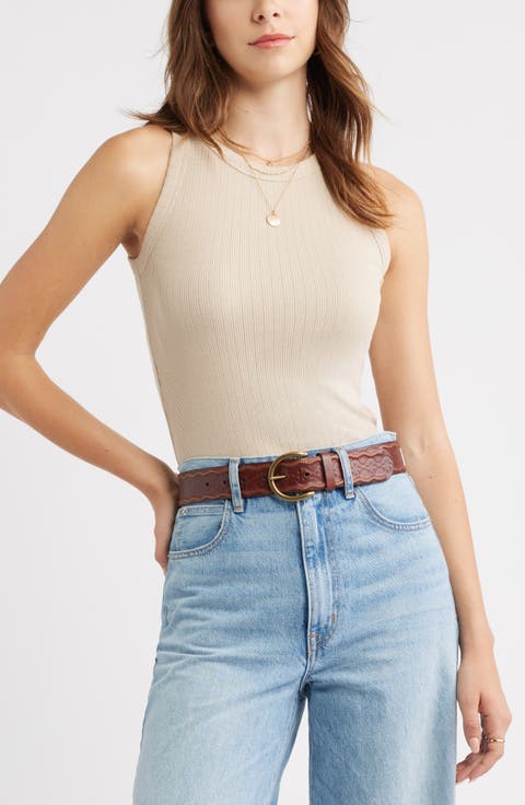 Pointelle Rib Crewneck Tank