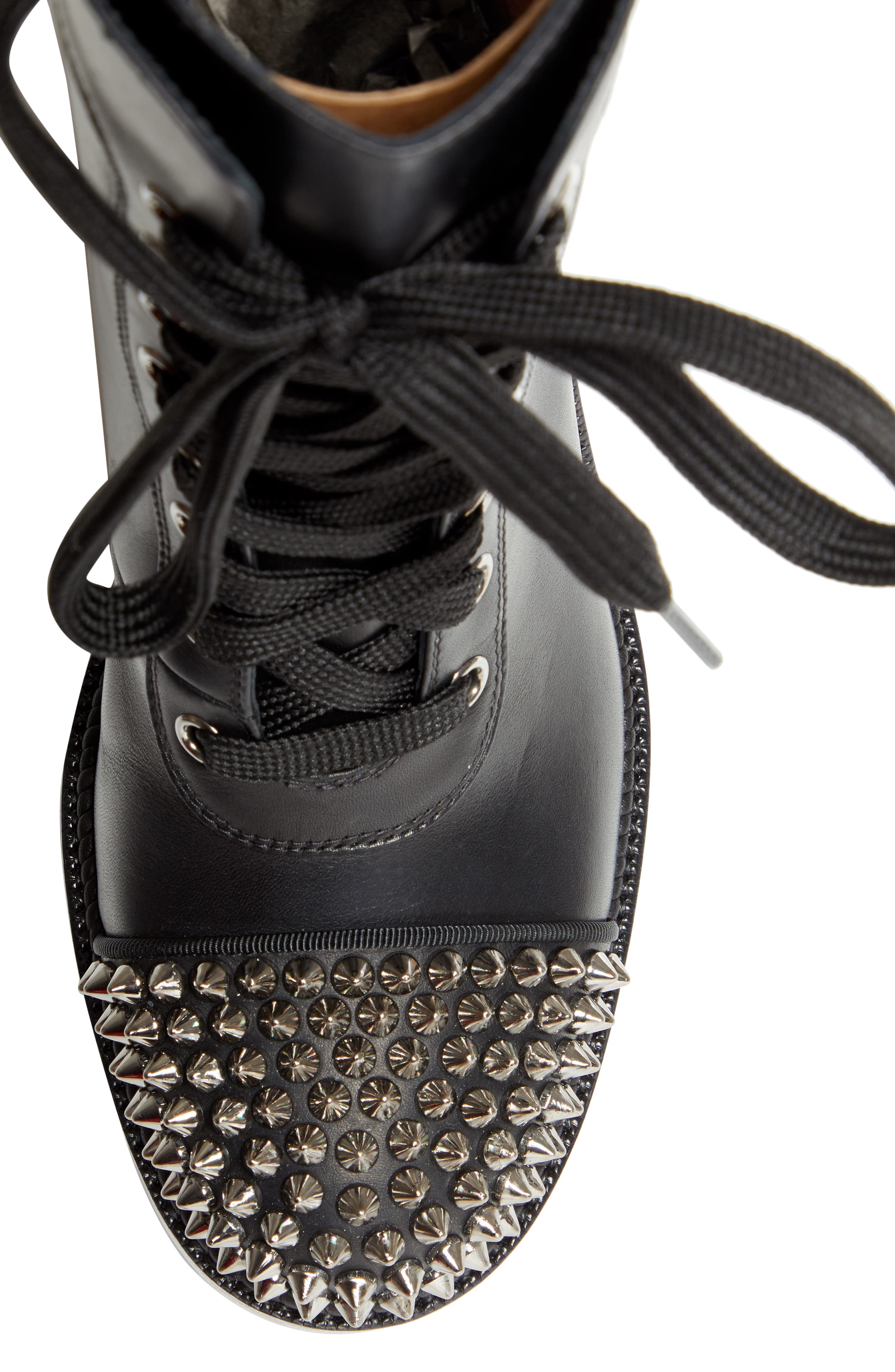 Christian Louboutin Spike Cap Toe Boot, Alternate, color, 