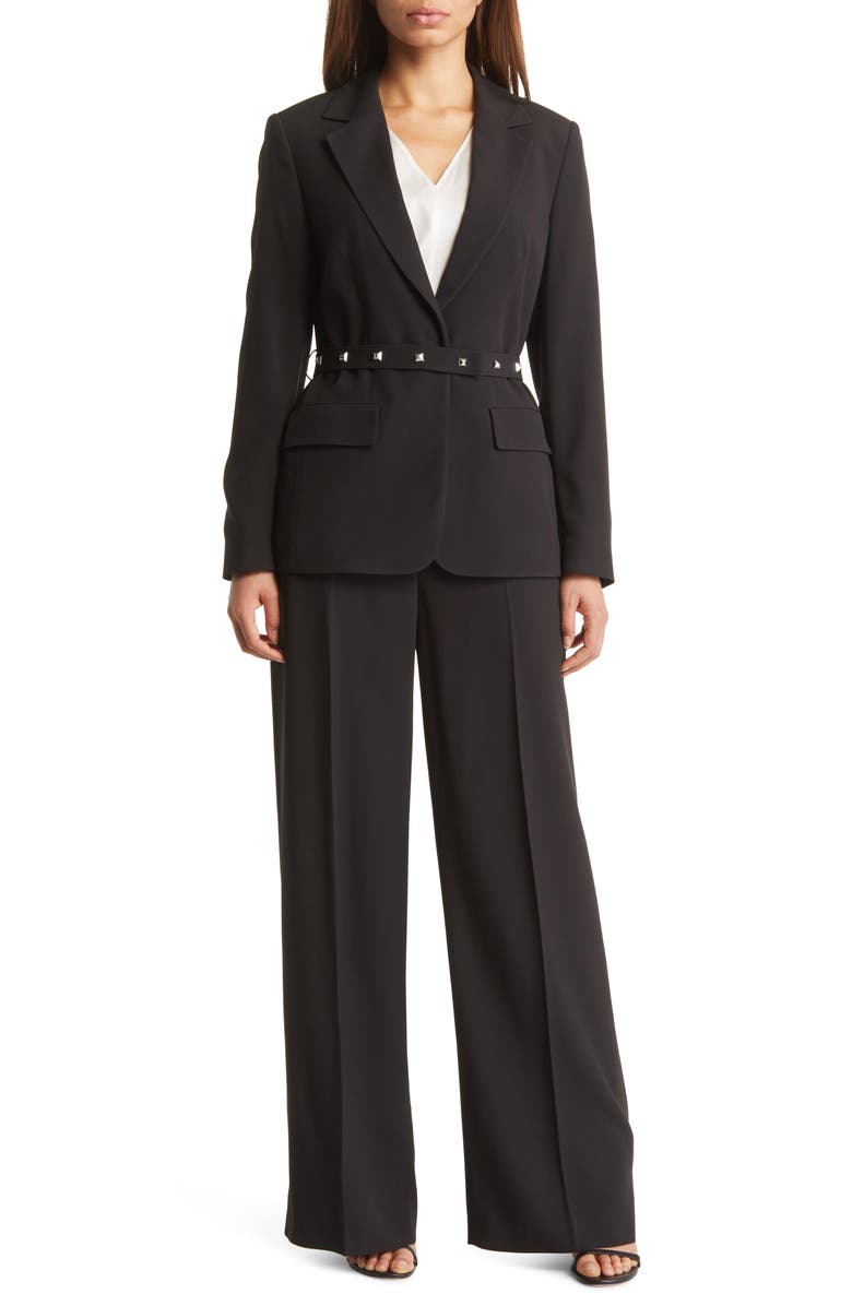 BOSS Tacilana High Waist Wide Leg Trousers, Alternate, color,