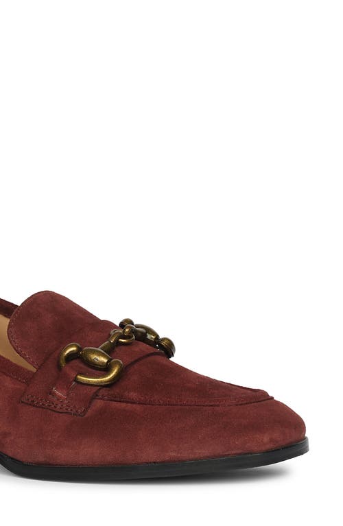 Saint G Jacqueline Suede Loafer Pump In Burgundy
