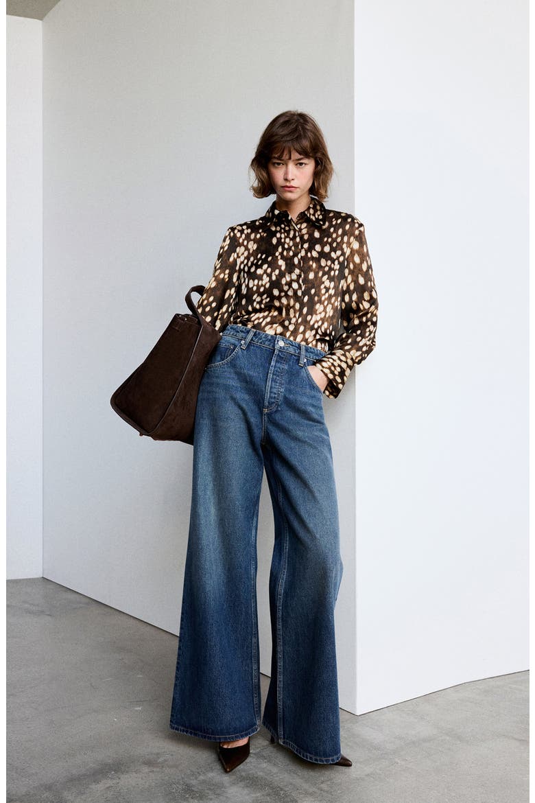 Bambi Print Long Sleeve Shirt, Alternate, color, BROWN
