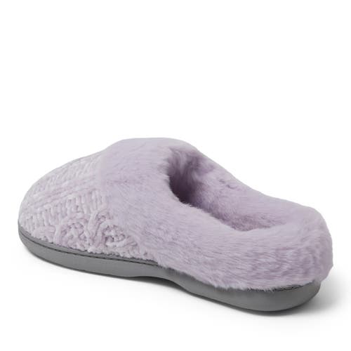 Dearfoams Claire Cable Knit Chenille Clog Slipper In Wisteria