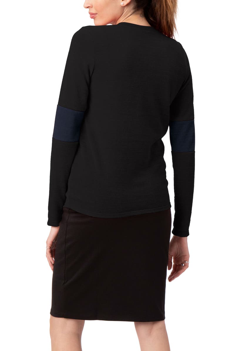 Stowaway Collection Contrast Elbow Maternity Sweater, Alternate, color,