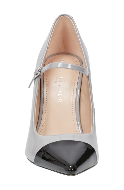 Marc Fisher Ltd Anellie Pointed Toe Pump In Light Grey Patent