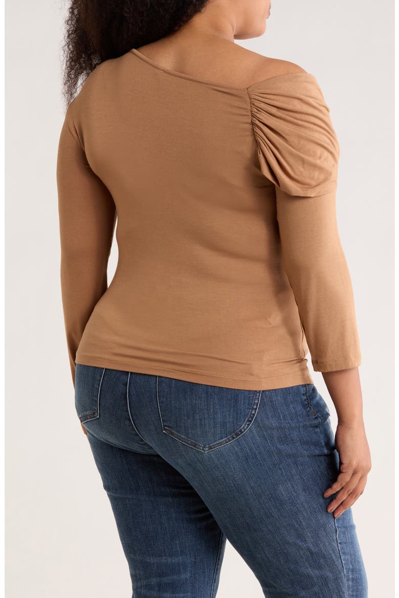 One-Shoulder Stretch Modal Top, Alternate, color, AMBER