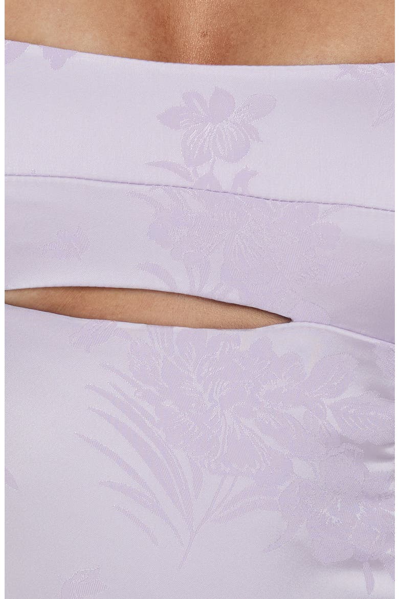 Powell Cutout Floral Satin Minidress, Alternate, color, LILAC