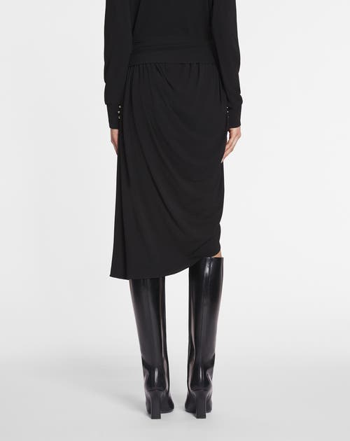 Lanvin Wrap-design Midi Skirt In Black