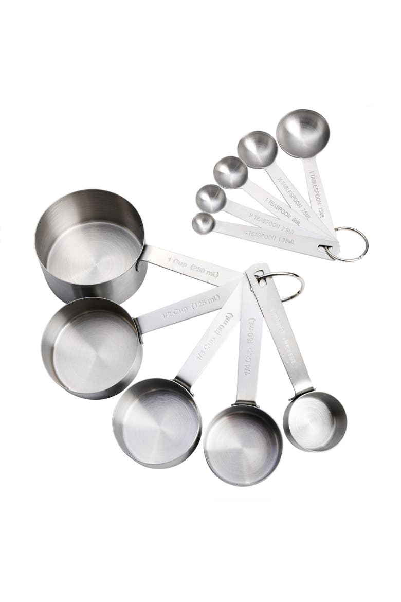 10 Piece Stainless Steel Measuring Cups & Spoon Set, Main, color, Silver