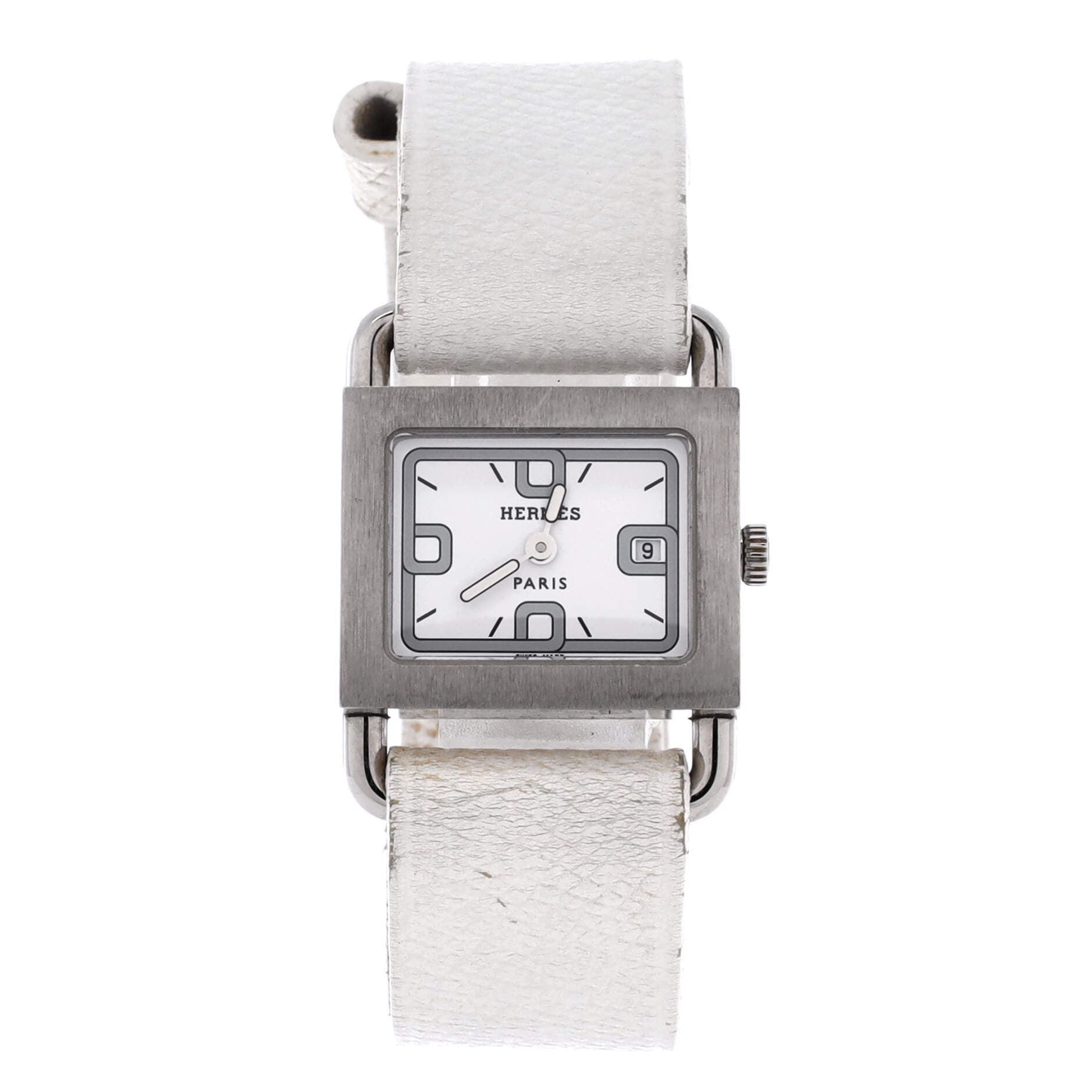 Barenia Quartz Watch Stainless Steel and Leather 21, Main, color, White