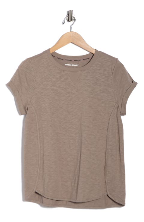 Roll Sleeve Cotton Blend T-Shirt