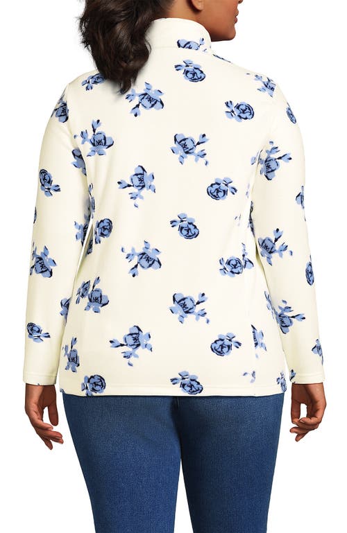 Lands' End Anyweather Fleece Quarter Zip Pullover In White
