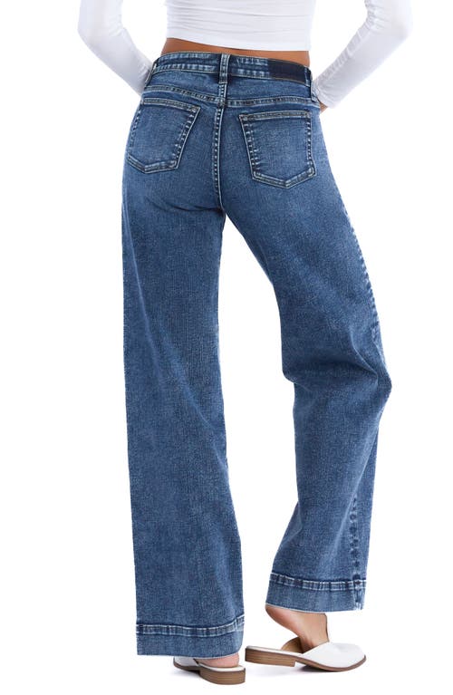 Hint Of Blu Mighty High Waist Wide Leg Jeans In Trouser Blue