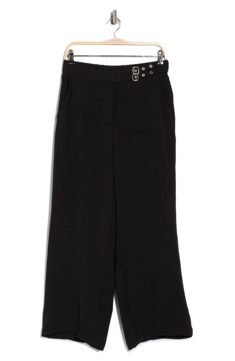 Side Belted Airflow Wide Leg Pants