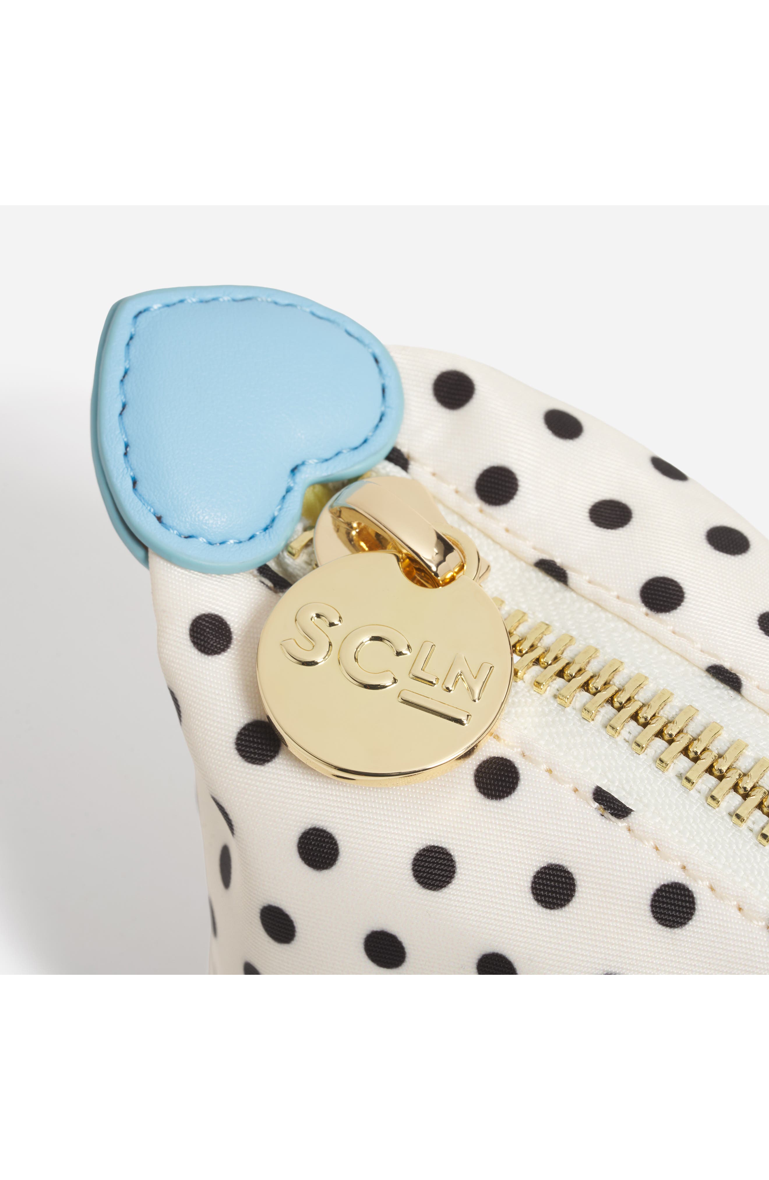 Stoney Clover Lane Nylon Dot Print Pouchette, Alternate, color, Small Dot Black Base