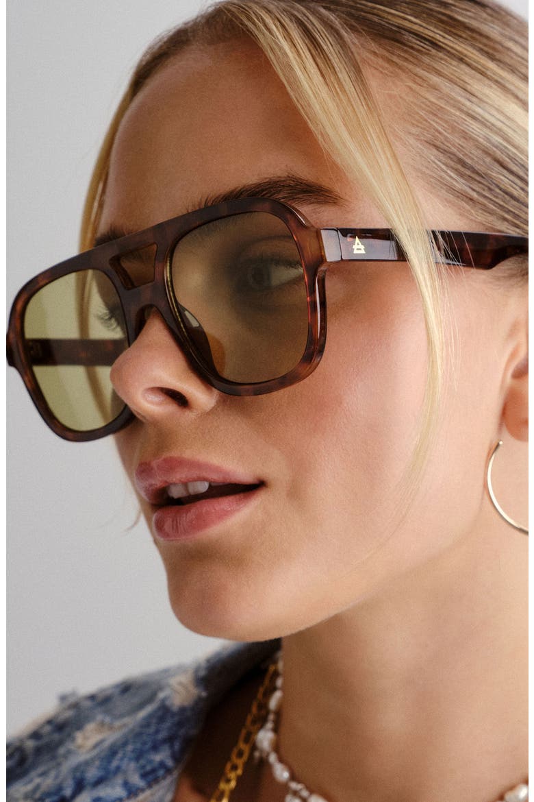 Whirlpool 53mm Aviator Sunglasses, Alternate, color, TORT / KHAKI TINT