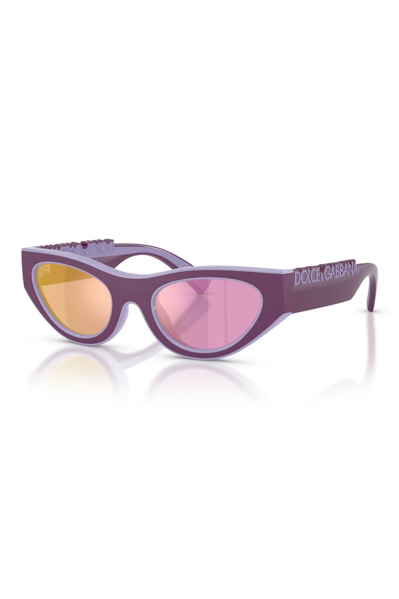 Kids' 47mm Small Cat Eye Sunglasses, Alternate, color, VIOLET RUBBER/ LILLAC / PINK