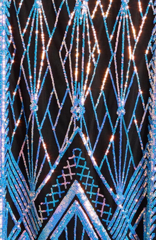 Shop Love, Nickie Lew Kids' Print Sequin Maxi Dress In Black Blue