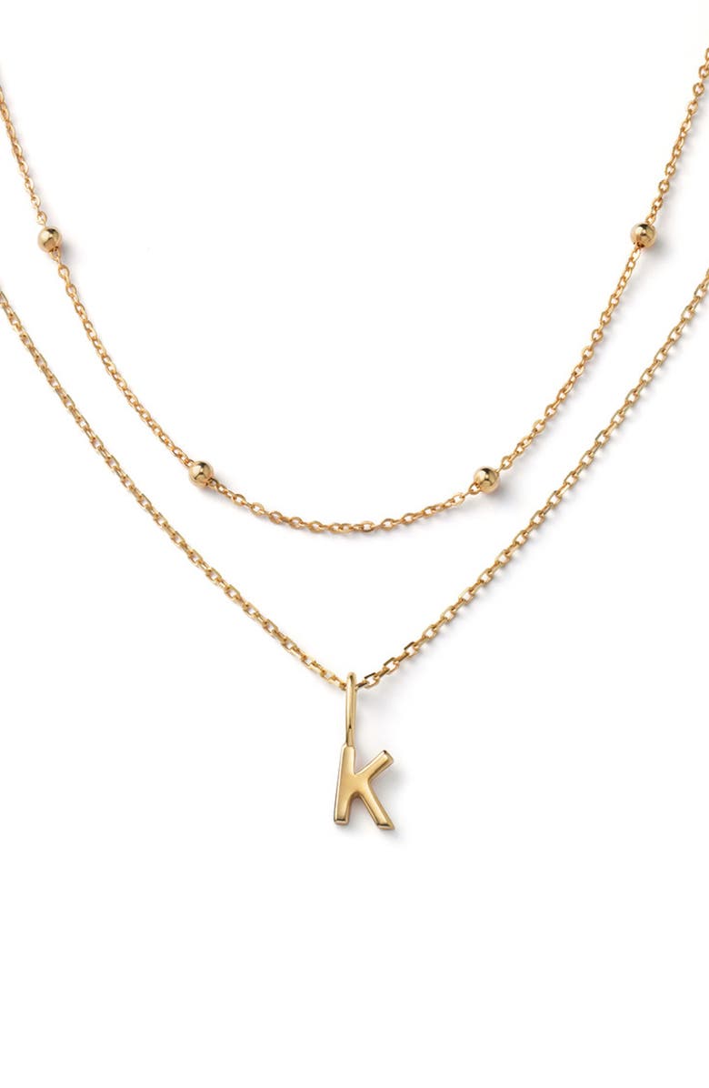 Ana Luisa Gold Layered Letter Necklace, Main, color, 