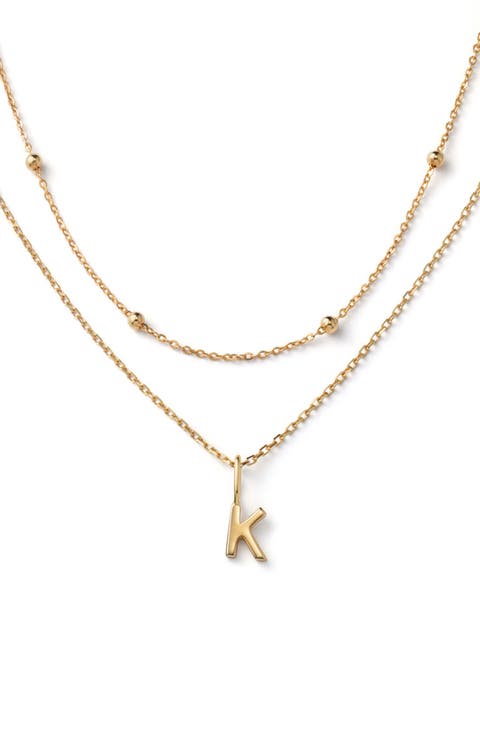 Gold Layered Letter Necklace