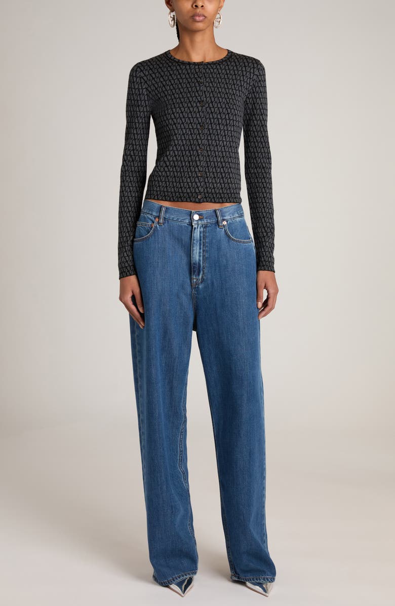 Valentino Garavani Denim Wide Leg Jeans, Alternate, color, 