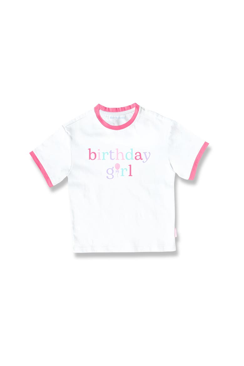 Birthday Girl T-Shirt, Main, color, White/Pink