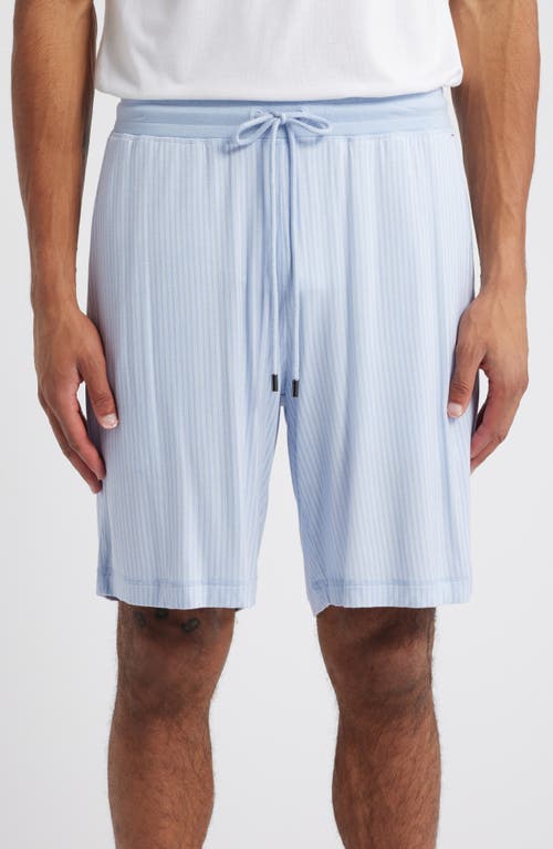 Daniel Buchler Pinstripe Pajama Shorts In Sky Stripe