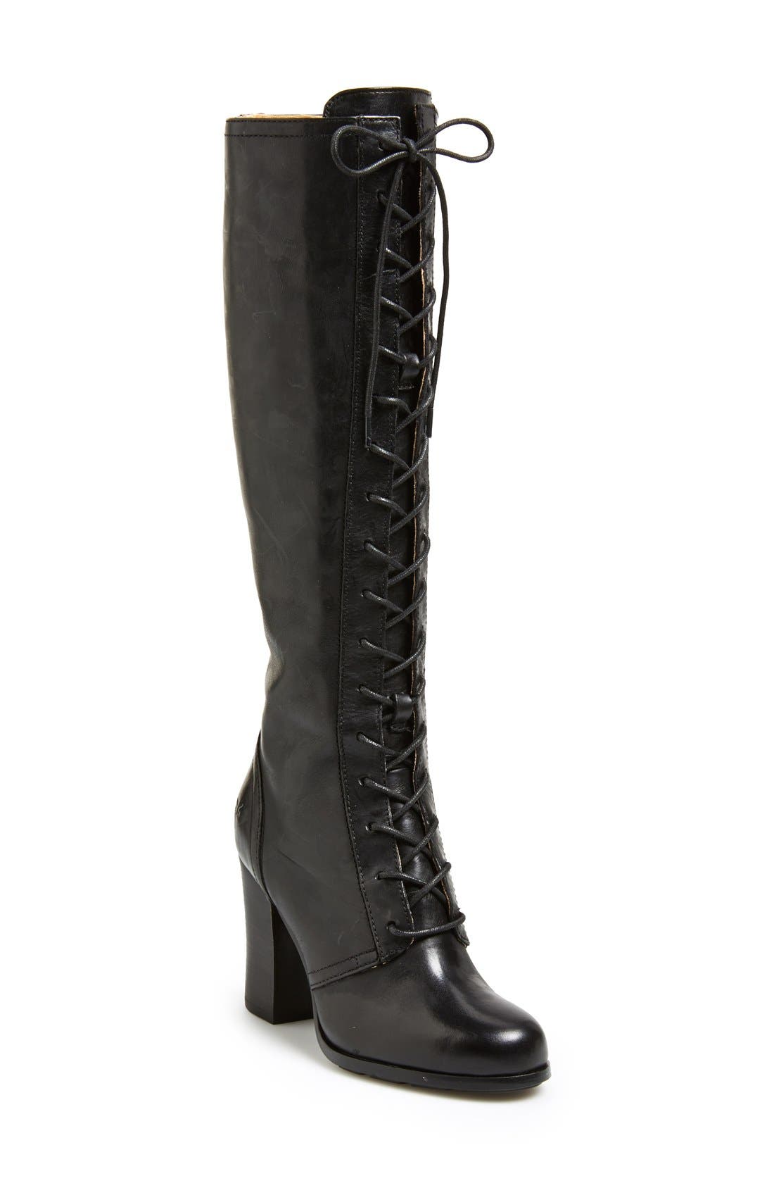 Frye 'Parker' Lace-Up Tall Boot, Main, color, 