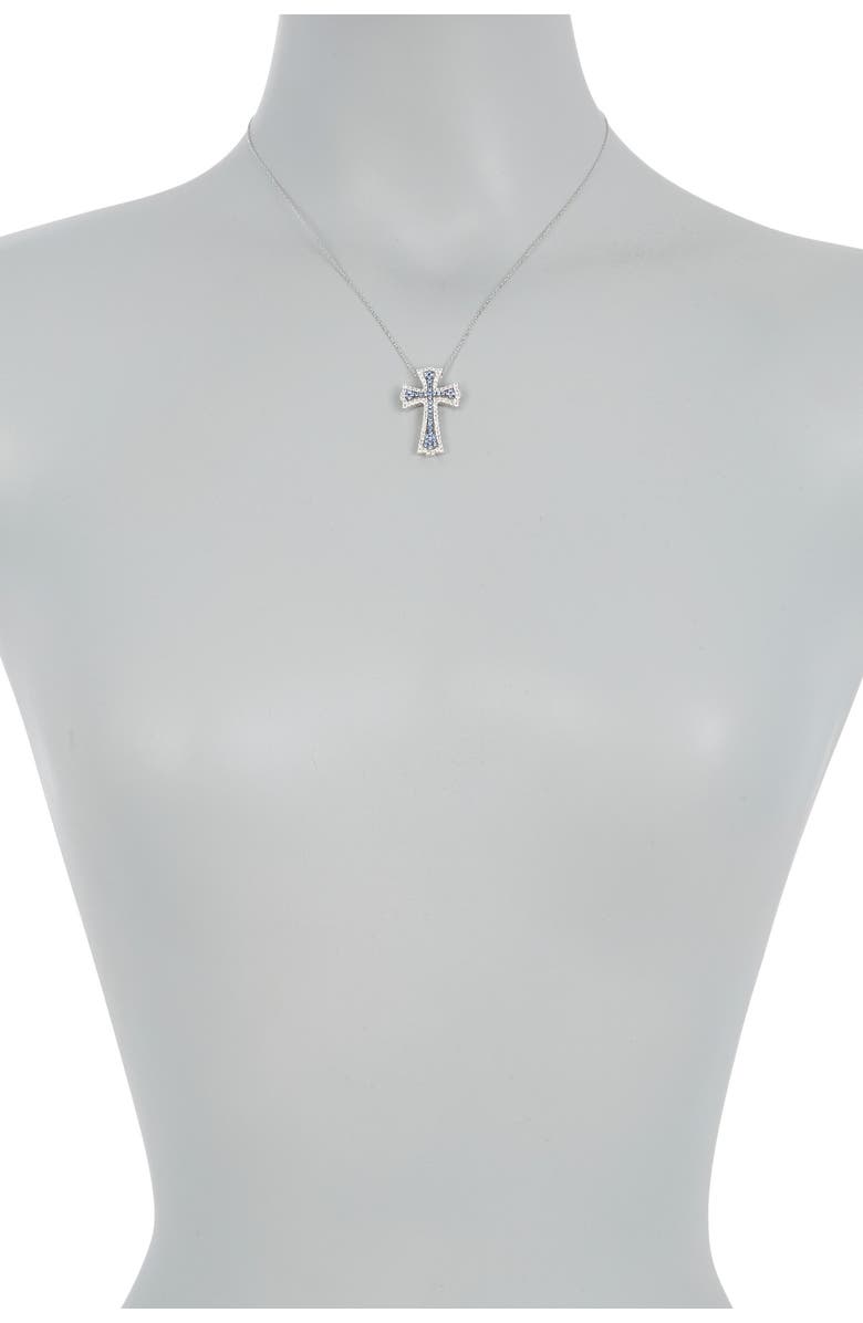 SUZY LEVIAN Sterling Silver Blue Sapphire Pendant Necklace, Alternate, color, Blue