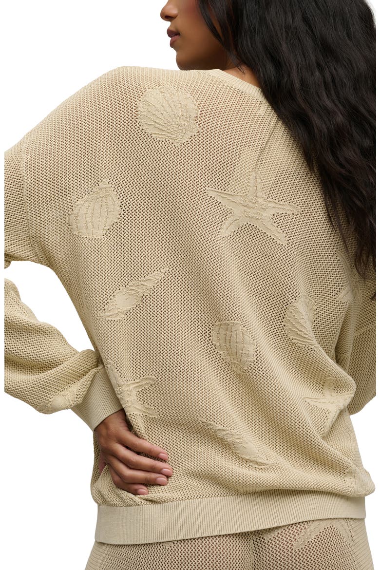 Shell Relaxed Fit Semisheer Cotton Sweater, Alternate, color, STONE