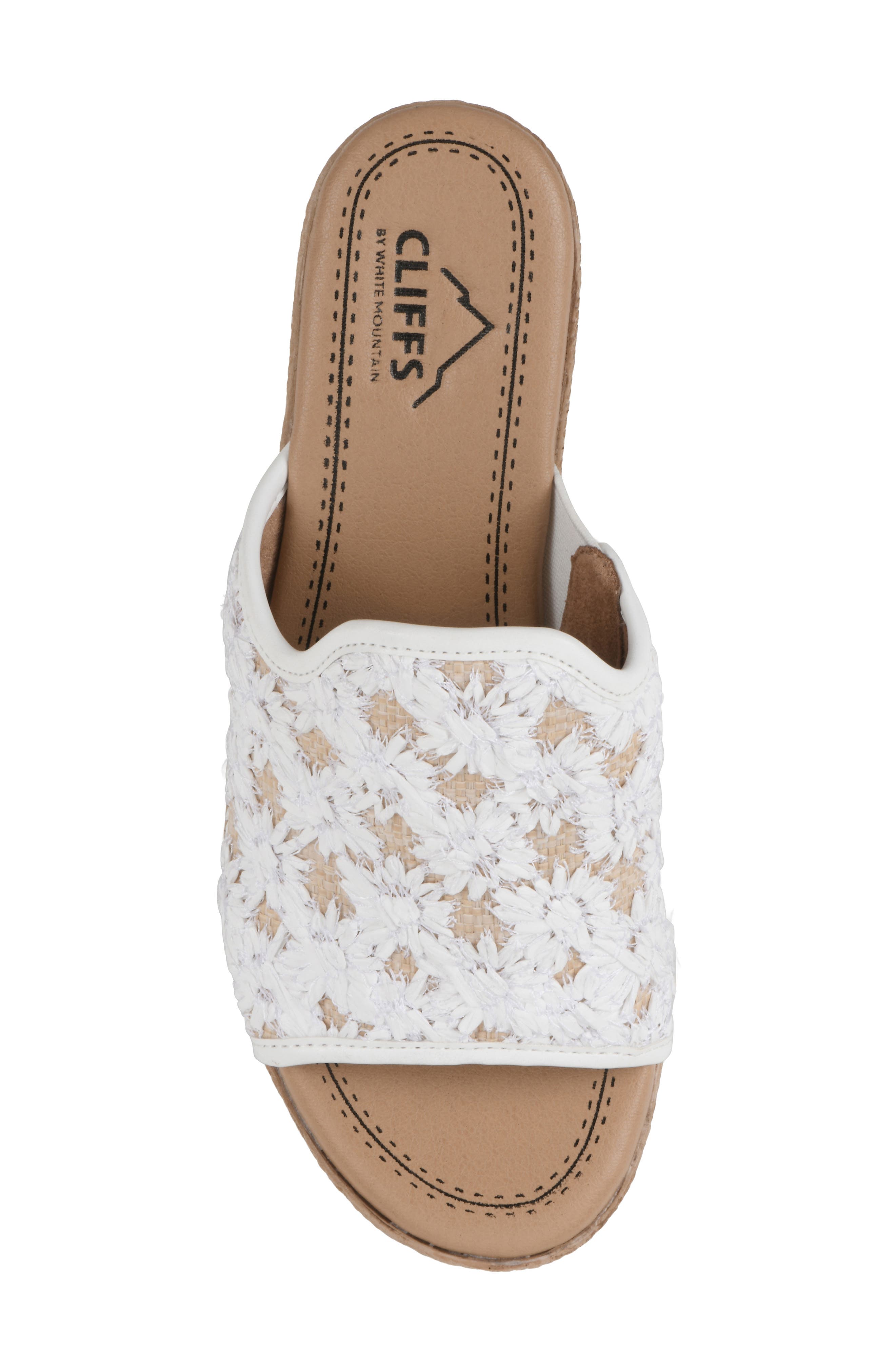 CLIFFS BY WHITE MOUNTAIN Bizzie Platform Wedge Espadrille Sandal, Alternate, color, White/ Fabric