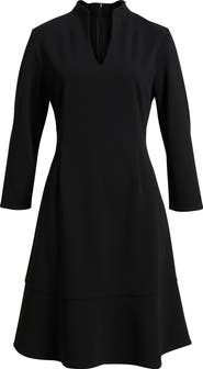 Ming Wang Long Sleeve Stretch Crepe Fit
Flare Dress