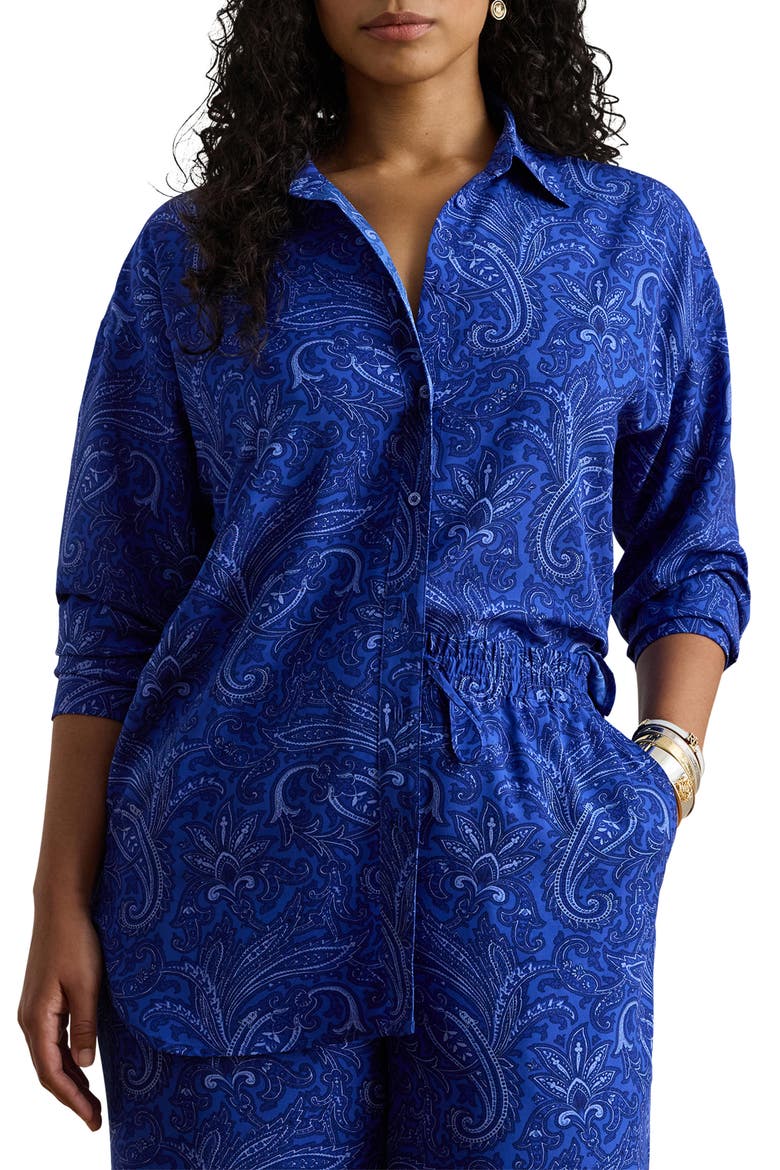 Kotta Paisley Print Button-Up Shirt, Main, color, BLUE/ MULTI