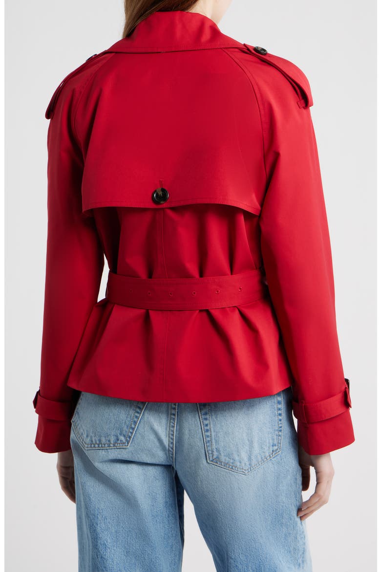 Belted Crop Trench Coat, Alternate, color, RED