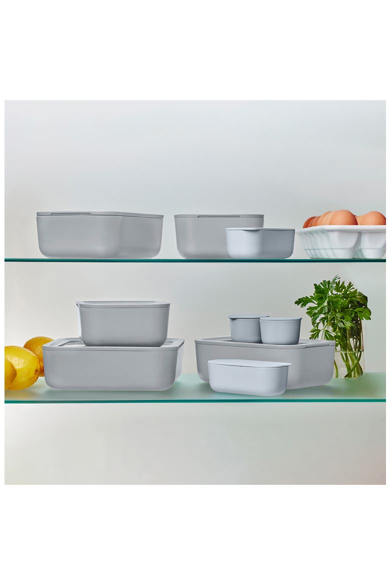 13-Piece Food Storage Glass Container Set, Alternate, color, GRAY