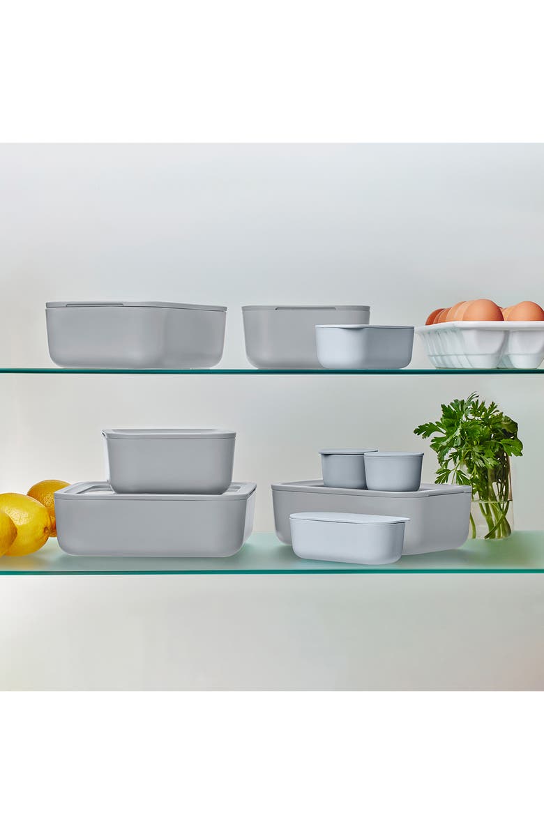 CARAWAY 13-Piece Food Storage Glass Container Set, Alternate, color, Gray